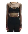 Ann Demeulemeester Long Sleeve Top In Black