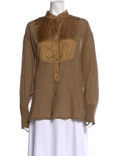 Pre-owned Ann Demeulemeester Long Sleeve Top In Brown