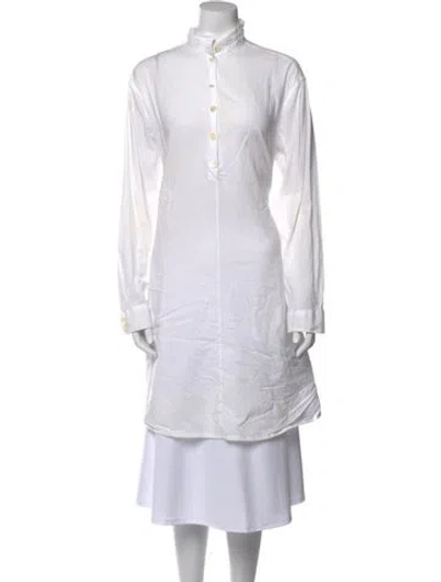 Pre-owned Ann Demeulemeester Long Sleeve Tunic In White