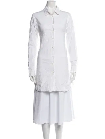 Pre-owned Ann Demeulemeester Long Sleeve Tunic In White