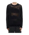 Ann Demeulemeester Long Sleeve Wool Sweater In Black