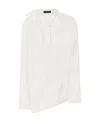 Ann Demeulemeester Elegant Long Sleeve Cotton Blouse In White