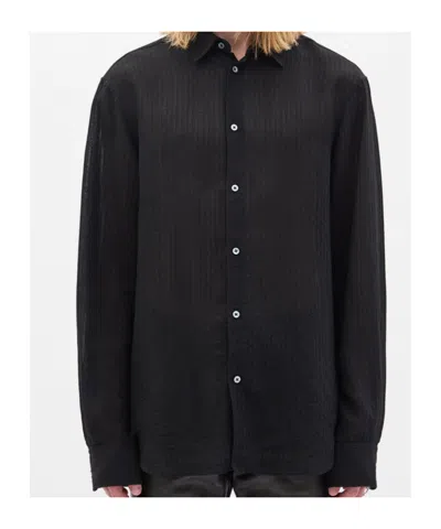 Ann Demeulemeester Long-sleeved Buttoned Shirt In Black