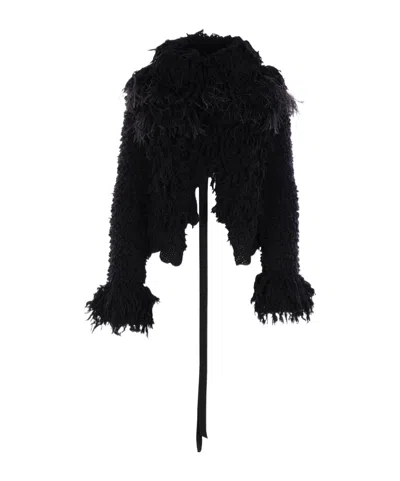 Ann Demeulemeester Long-sleeved Cardigan In Black