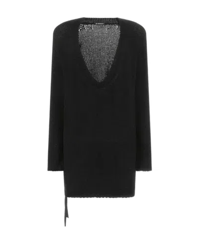 Ann Demeulemeester Long-sleeved Cashmere Sweater In Black