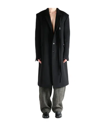 Ann Demeulemeester Long-sleeved Coat In Black