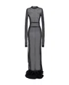 Ann Demeulemeester Long Sleeved Crewneck Maxi Dress In Black