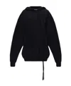 Ann Demeulemeester Long-sleeved Drawstring Hoodie In Black