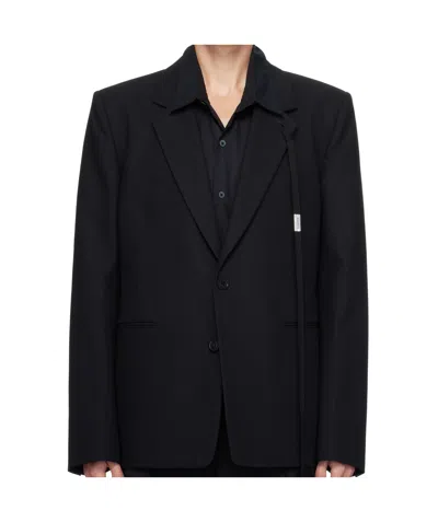 Ann Demeulemeester Long-sleeved Suit Coat In Black