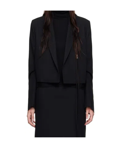 Ann Demeulemeester Long-sleeved Suit Coat In Black