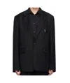 Ann Demeulemeester Long-sleeved Suit Coat In Black
