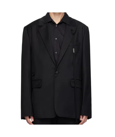 Ann Demeulemeester Long-sleeved Suit Coat In Black