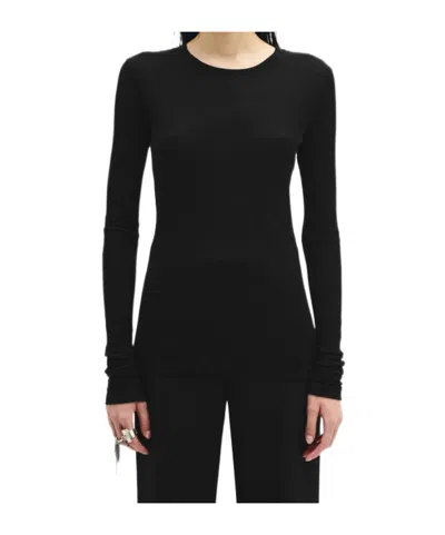 ANN DEMEULEMEESTER FIENE LONG-SLEEVE RIBBED TOP