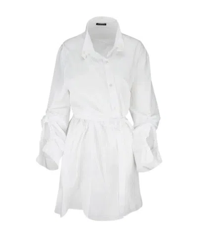 Ann Demeulemeester Longline Cotton Shirt In White