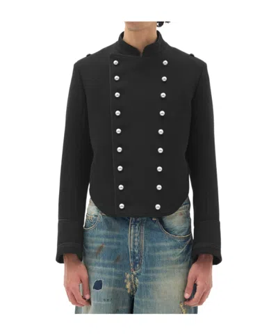 Ann Demeulemeester Long-sleeve Casual Jacket In Black
