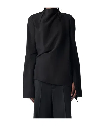 Ann Demeulemeester Long-sleeved Blouse In Black