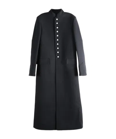 Ann Demeulemeester Long-sleeved Coat In Black
