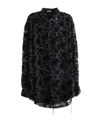 Ann Demeulemeester Long-sleeved Shirt In Black