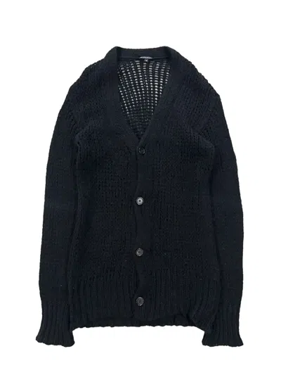 Pre-owned Ann Demeulemeester Loose Gauge Mohair Knit Cardigan In Black