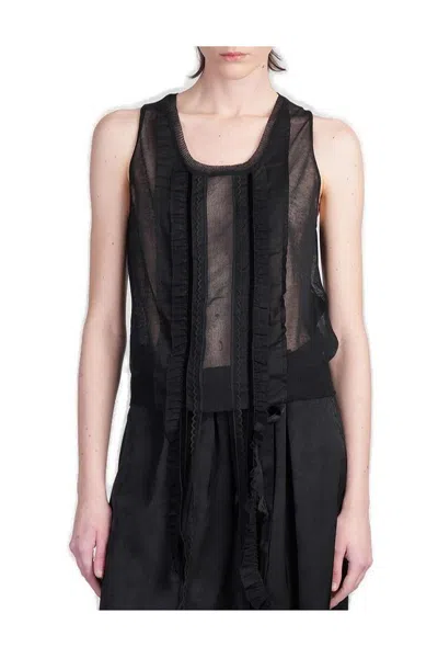 Ann Demeulemeester Lotta Topwear In Black Cotton