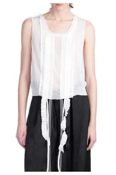 Ann Demeulemeester Lotta Topwear In White Cotton
