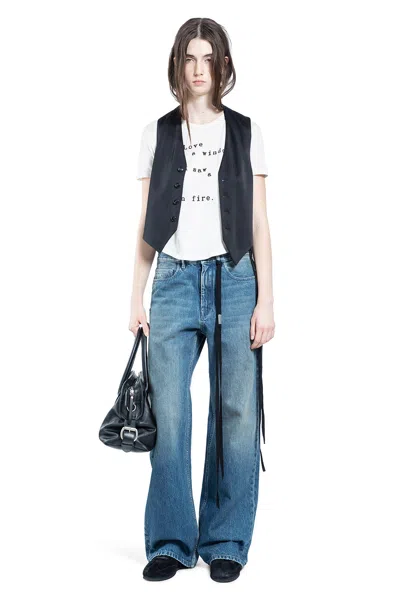 Ann Demeulemeester ''love Is A Window'' Floor Micro T-shirt In White
