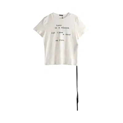 Pre-owned Ann Demeulemeester Love Is A Window Print Baptist Standard Fit T-shirt 'ivory' | Cream | Men's Size  In White
