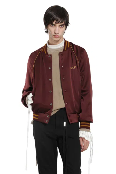 Ann Demeulemeester ''lovers Forever'' Bomber In Cady Satin In Red