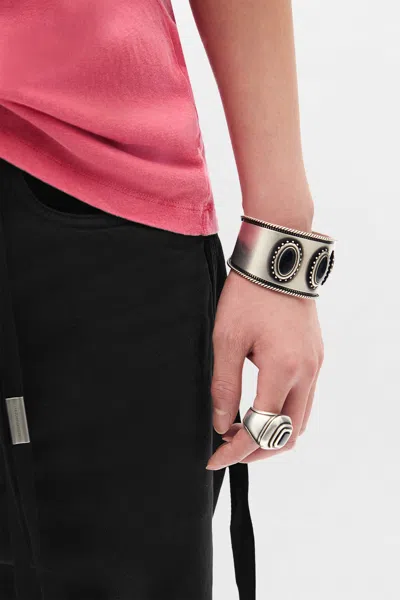 Ann Demeulemeester Luba Small Cabochon Engraved Cuff Bracelet In Multi