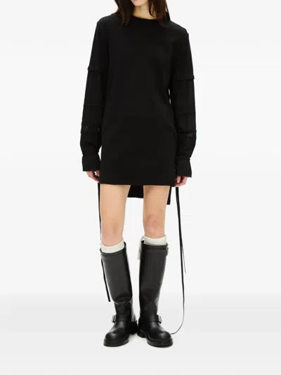 Ann Demeulemeester Lucina Panelled T-shirt Mini Dress In Black