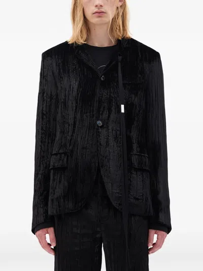 Ann Demeulemeester Lucius Velvet Jacket In Blue