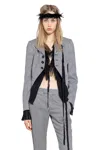 Ann Demeulemeester Lune Open Front Fitted Jacket In Black