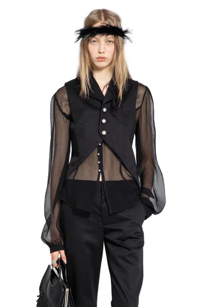 Ann Demeulemeester Lune Open Front Waistcoat In Black