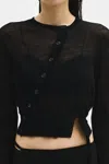 Ann Demeulemeester Magga Cropped Twisted Cardigan In Multicolor