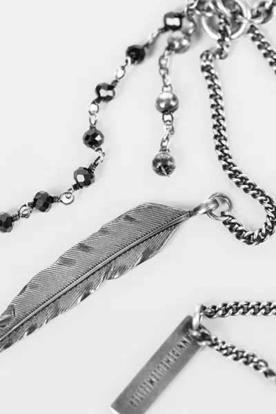 Ann Demeulemeester Maiko Feather Necklace In Multicolor