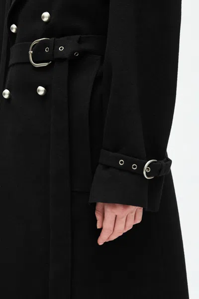 Ann Demeulemeester Maira Double Breasted Trench Coat In Black
