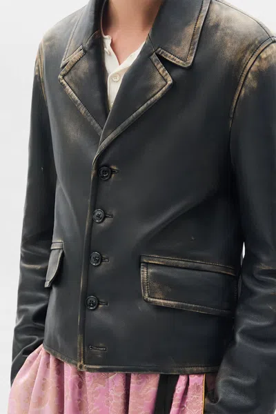 Ann Demeulemeester Malik Fitted Boxy Blouson In Black