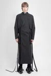 Ann Demeulemeester Man Black Coats In Black