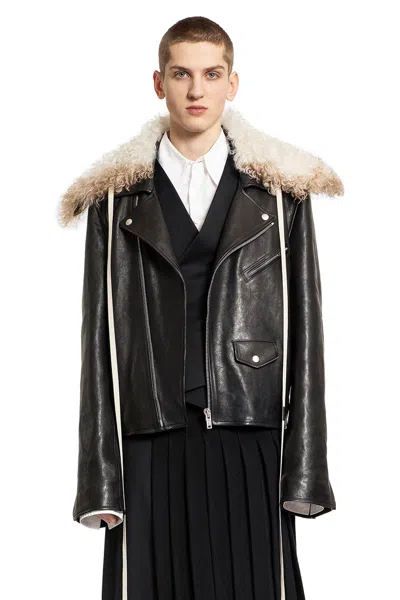 Ann Demeulemeester Man Black Jackets