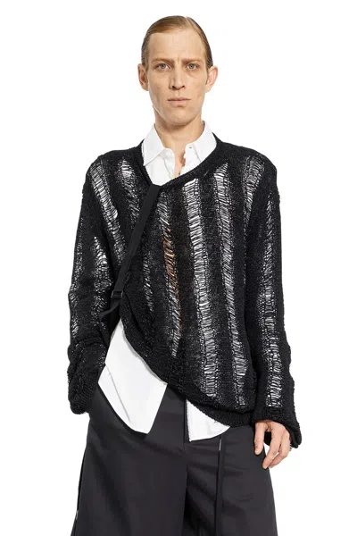 ANN DEMEULEMEESTER BALDER LADDER STITCH OVERSIZE SWEATER