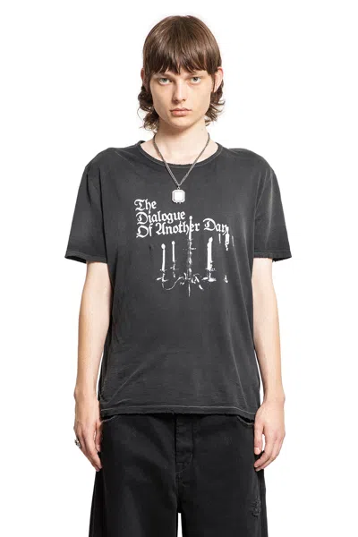 Ann Demeulemeester Man Black T-shirts & Tank Tops