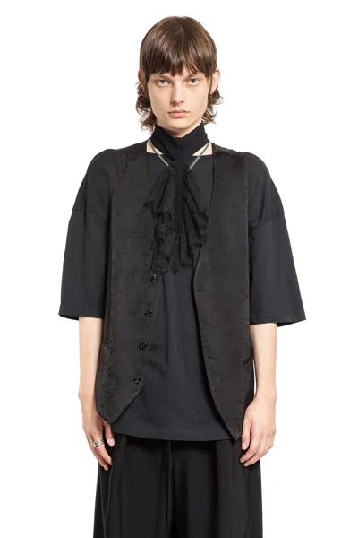 Ann Demeulemeester Man Black T-shirts & Tank Tops