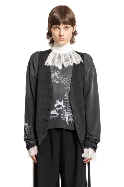 Ann Demeulemeester Man Black T-shirts & Tank Tops