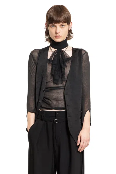 Ann Demeulemeester Man Black T-shirts & Tank Tops