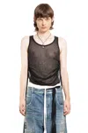 Ann Demeulemeester Man Black T-shirts & Tank Tops In Black