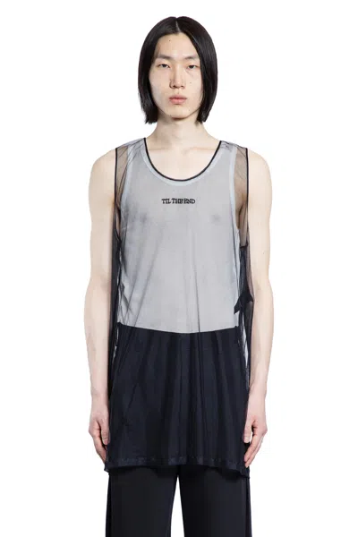 Ann Demeulemeester Man Black T-shirts & Tank Tops