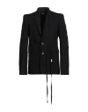 Ann Demeulemeester Man Blazer Black Size 42 Virgin Wool In Black