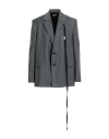 Ann Demeulemeester Man Blazer Grey Size 42 Virgin Wool, Cupro In Gray