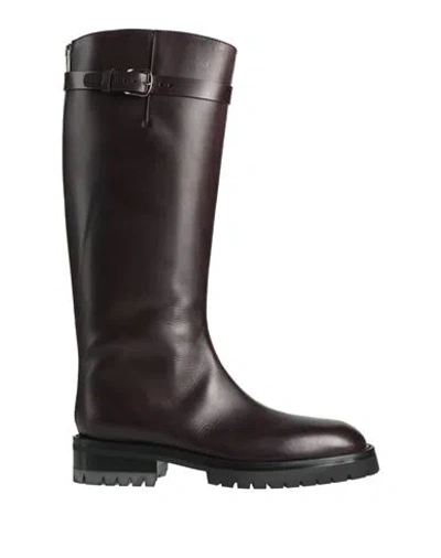 Ann Demeulemeester Man Boot Burgundy Size 7 Leather In Red