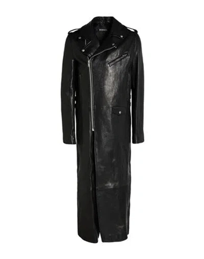 Ann Demeulemeester Man Coat Black Size 40 Leather